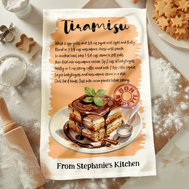 Tiramisu Recipe Personalised Tea Towel (Creator Uploaded)