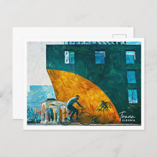 Tirana Albania Beautiful Oil Paint Landscape Postcard