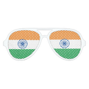 "Tiranga Jhanda" Indian Tricolour Flag Aviator Sunglasses