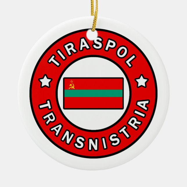 Tiraspol Transnistria Ceramic Tree Decoration (Front)
