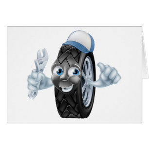 Tire mechanic cartoon character