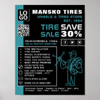 Tire Repair Logo, Tire/Tyre Specialist Shop Advert