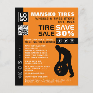 Tire Repair Man Design, Tire/Tyre Specialist Shop Flyer