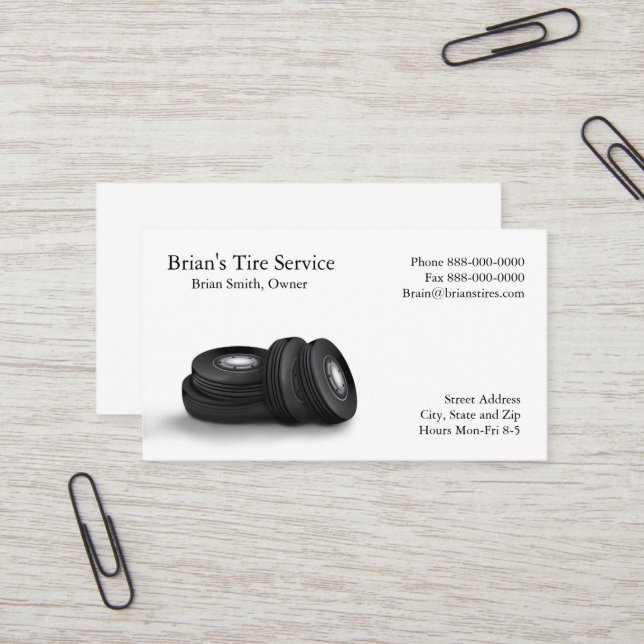 Tire Sales Business Card (Front/Back In Situ)
