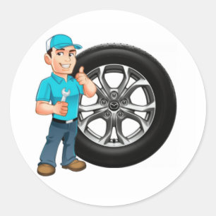Tire service classic round sticker