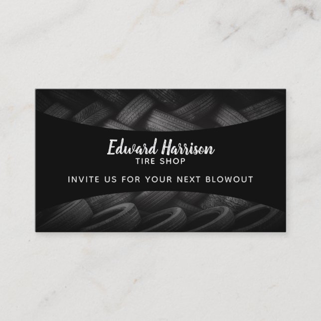 Tire Shop Slogans Business Card (Front)