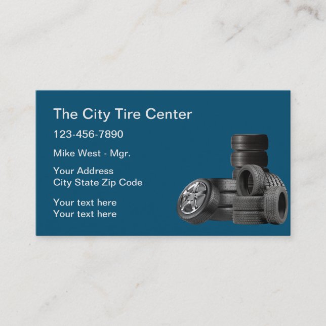 Tire Store Simple Business Cards Design (Front)