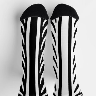 Tire Texture Abstract Pattern in Black and White Socks