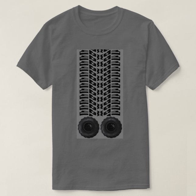 Tire tracks and some big tires T-Shirt (Design Front)