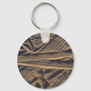 Tire tracks key ring