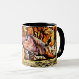 Tired Baby Rhino Coffee Mug