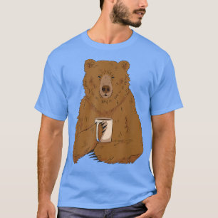 Tired Brown Bear drinking a cup of Coffee Bear Lov T-Shirt