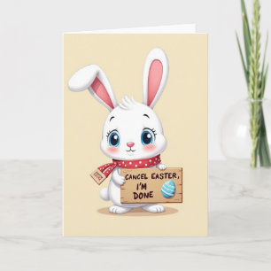 Tired Bunny Holiday Greeting Card