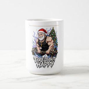 Tired But Happy Anime Santa Gym Shirt  Coffee Mug