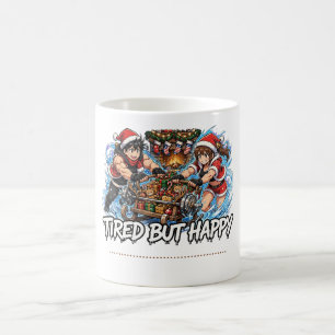 Tired But Happy Santa Couple Sleigh  Coffee Mug