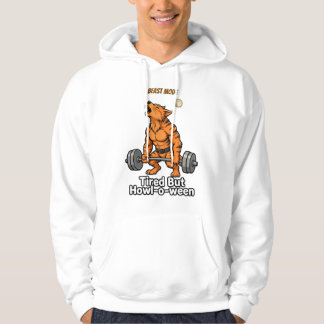 Tired But Howl o ween Funny Halloween Gym Wolf Des Hoodie