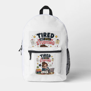 Tired But Still Studying Funny Student Backpack