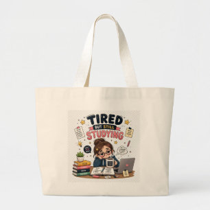Tired But Still Studying Funny Student Tote Bag