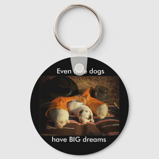 Tired Cowboy Puppies Key Ring (Front)