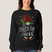 Tired Dad Gnome Red Plaid Matching Family Christma