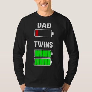 Tired Dad Low Battery Twins Full Charge Family Mat T-Shirt