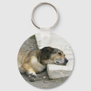 Tired Dog key chain, customize Ring