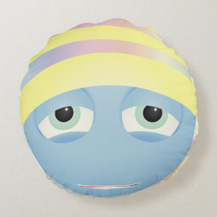 Tired Emoji Round Cushion