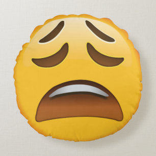 Tired Emoji Round Cushion
