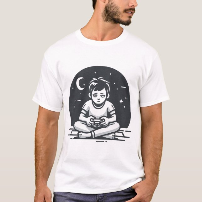Tired Gamer Night Mode T-Shirt (Front)