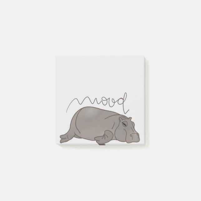 Tired Hippo - Big Mood Post-it Notes (Front)