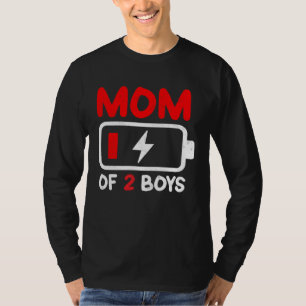 Tired Mom Two Boys Twin Mothers Day From Husband S T-Shirt
