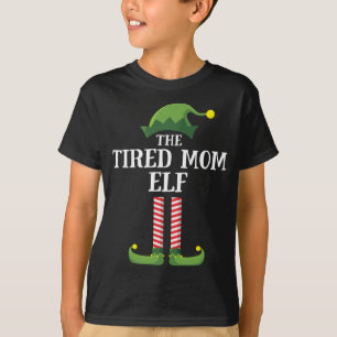 Tired Mum Elf Matching Family Christmas Party Paja T-Shirt