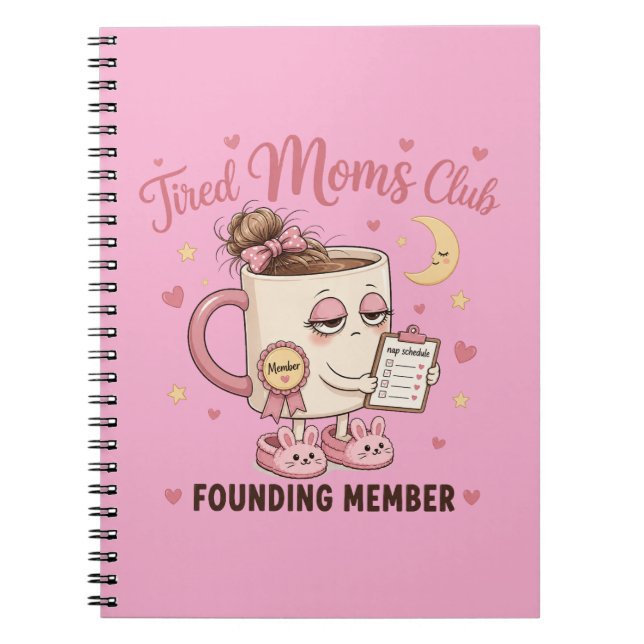 Tired Mum Loading Please Insert Coffee Funny Mum Notebook (Front)