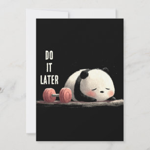 Tired Panda Gym – Cute Funny Workout Art Holiday Card