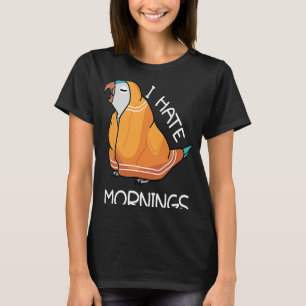 Tired Parrot Hates Mornings I Blue Monk Parakeet Q T-Shirt