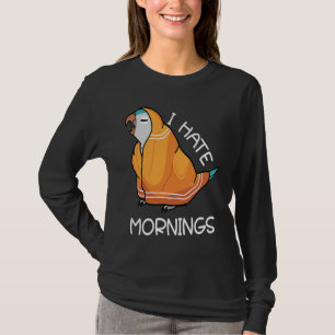 Tired Parrot Hates Mornings I Blue Monk Parakeet Q T-Shirt