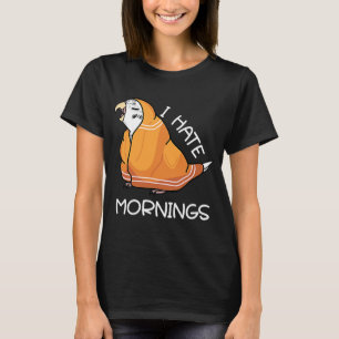 Tired Parrot Hates Mornings I White Budgie Budgeri T-Shirt