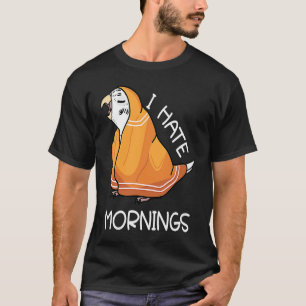 Tired Parrot Hates Mornings I White Budgie Budgeri T-Shirt