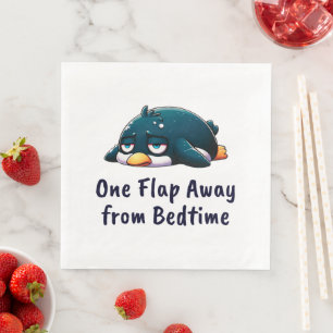 Tired penguin sad weary and unmotivated napkin