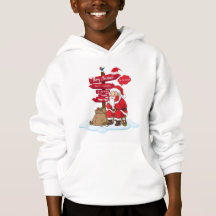 Tired Santa Kids Cozy Christmas Pullover Hoodie