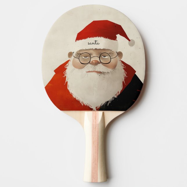 Tired Santa Ping Pong Paddle (Front)