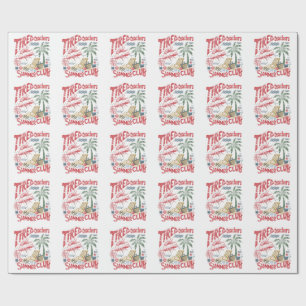 Tired Teachers Summer Club Shirt Beach Vacation Wrapping Paper