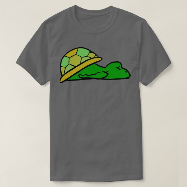 Tired Turtle Exhausted Yellow Shell T-Shirt (Design Front)