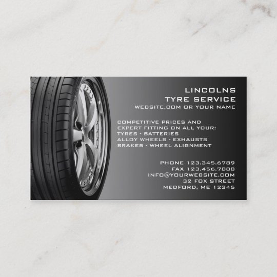 Tires Auto Repair Business Card Zazzle.co.nz