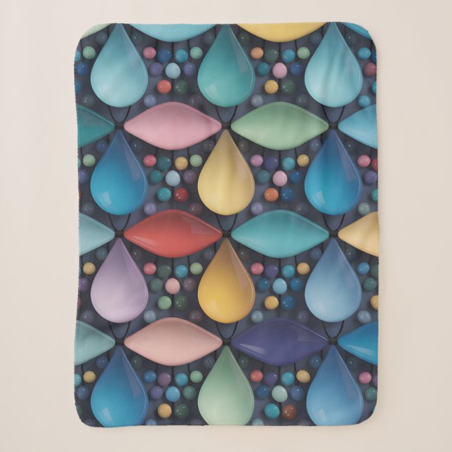 Tirta Drop Mosaic Sherpa Blanket (Front)