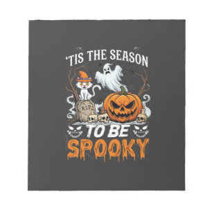 Tis Season Be Spooky Halloween Pumpkin Ghost Notepad