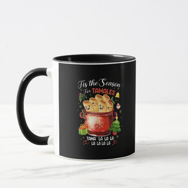 Tis Season For Tamales Christmas Mexican Food Outf Mug (Left)