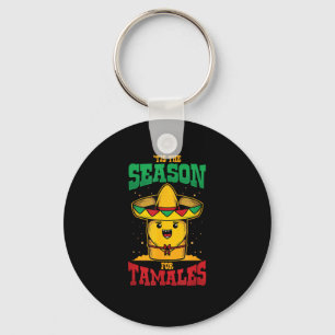 Tis Season For Tamales Mexican Christmas Holiday Key Ring