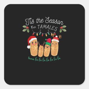 Tis Season For Tamales Mexican Christmas Modern Square Sticker