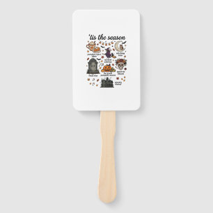 Tis Season Halloween Witch Pumpkin Skull_1 Hand Fan